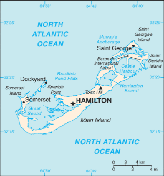 Map of Bermuda. Terrain, area and outline maps of Bermuda CountryReports