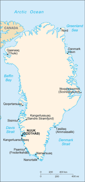 Map of Greenland. Terrain, area and outline maps of Greenland