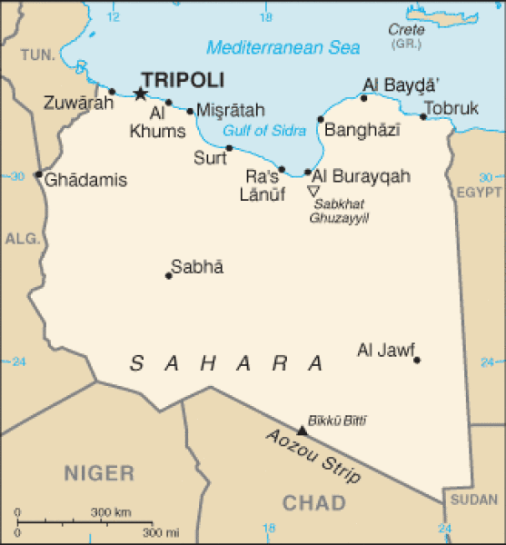 Map of Libya. Terrain, area and outline maps of Libya CountryReports