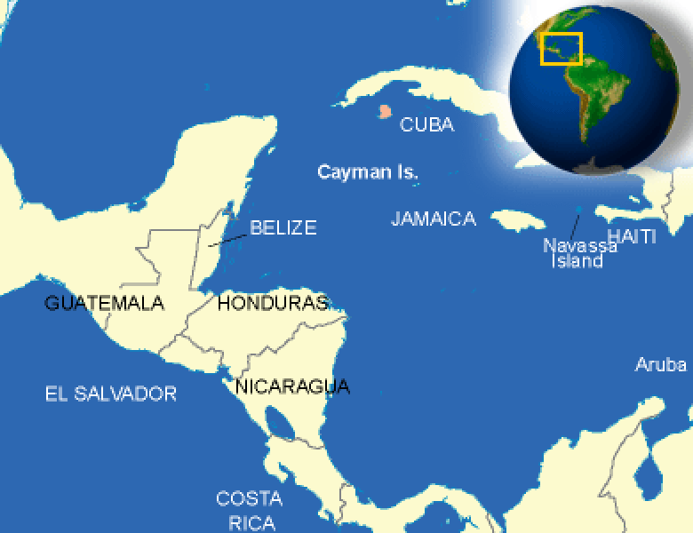 Cayman Islands Map Terrain Area And Outline Maps Of Cayman Islands Countryreports Countryreports