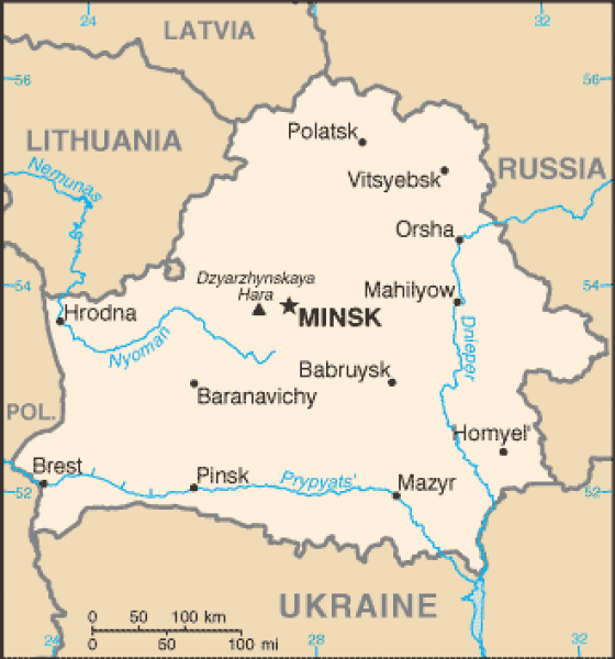 Belarus map. Terrain, area and outline maps of Belarus ...