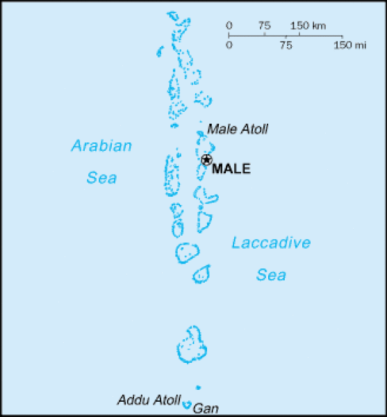 Maldives map. Terrain, area and outline maps of Maldives