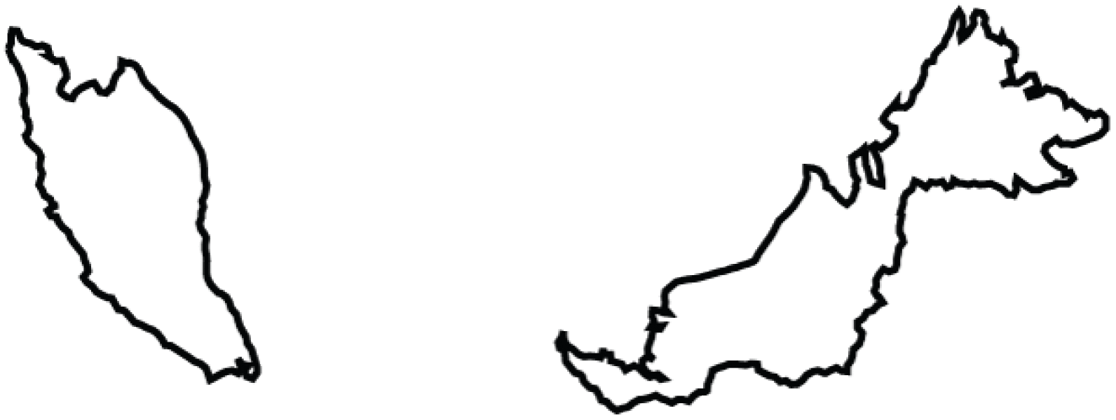 Malaysia map. Terrain, area and outline maps of Malaysia